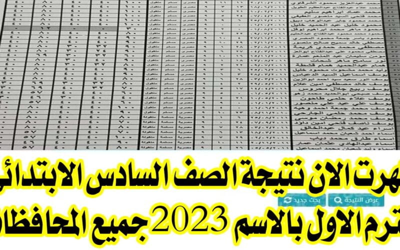 ” نتيجة 6 ابتدائي ” استعلام وانت مكانك نتيجة الصف السادس الابتدائي 2024 بالاسم ورقم الجلوس جميع المحافظات موقع نتيجة نت