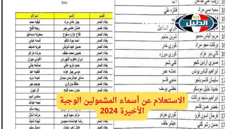 كشوف PDF أسماء المشمولين بالرعاية الاجتماعية الوجبة الأخيرة 2024 عبر منصة مظلتي spa.gov.iq