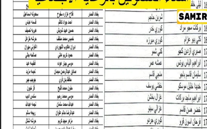 ‘‘ حمل الآن ‘‘ أسماء المشمولين بالرعاية الاجتماعية pdf  الوجبة السابعة في عموم العراق عبر وزارة العمل