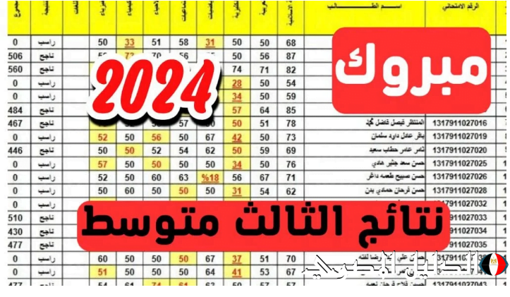 تحميل pdf.. نتائج الثالث متوسط الدور الأول 2024 كل المحافظات العراق عبر نتائجنا