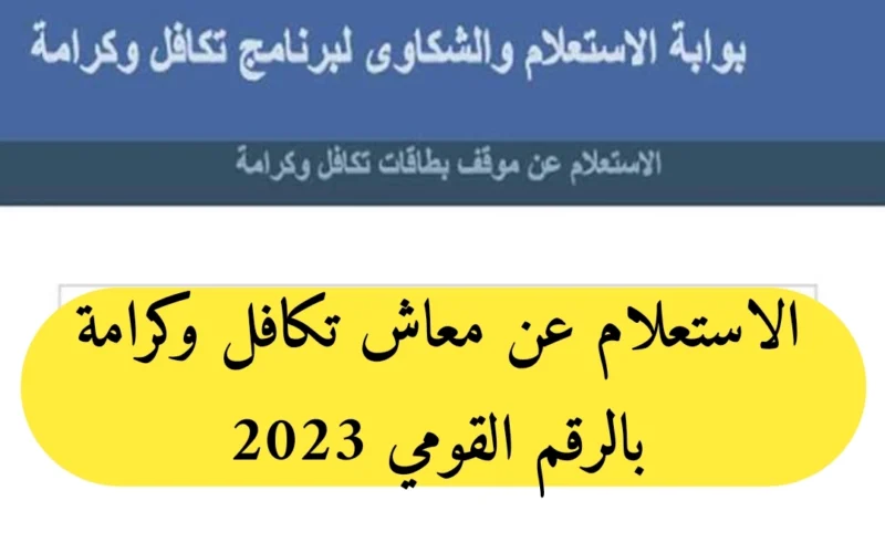 الاستعلام تكافل وكرامة بالرقم القومي لعام 2024.. وما الشروط المطلوبة للحصول المعاش؟