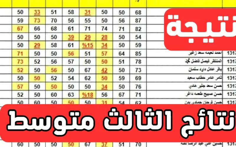 احصل على رابط تحميل نتائج الثالث متوسط للدور الثالث 2024 بصيغة PDF لجميع المحافظات عبر موقع نتائجنا