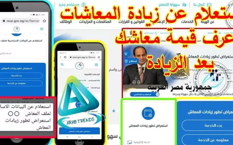 الهيئة القومية للتأمينات الاجتماعية استعلام عن معاش التأمينات بالرقم القومي 2025 عبر nosi.gov.eg