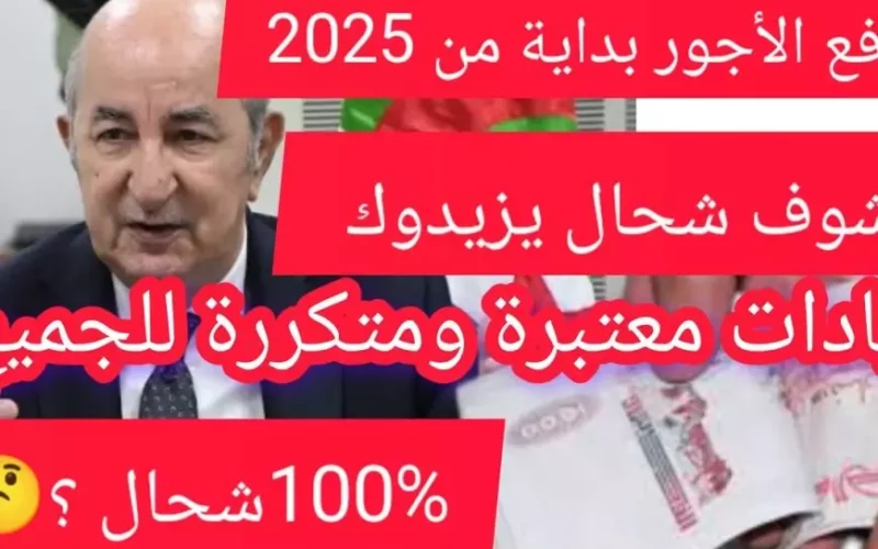 وزارة المالية الجزائرية.. زيادة الحد الادنى للاجور الجديد 2025 في الجزائر