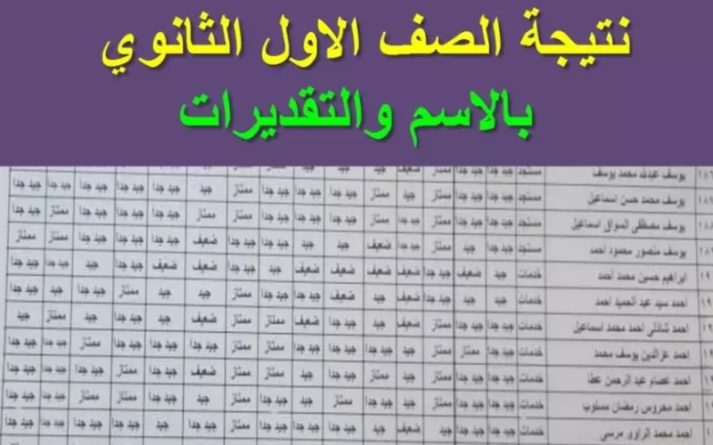 رابط نتيجة الصف الأول الثانوي الترم الأول 2025 إلكترونيًا عبر بوابة التعليم الأساسي