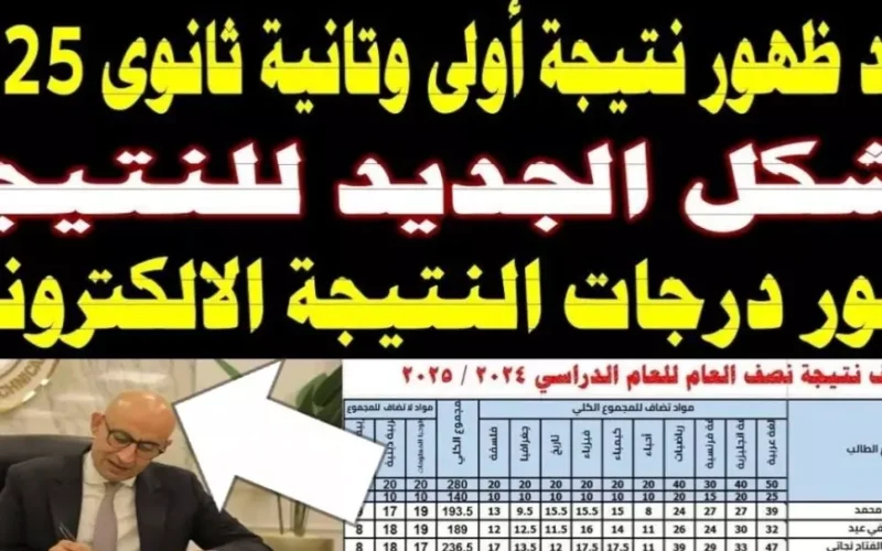 رابط شغال 100% .. خطوات الاستعلام عن نتيجة الصف الأول والثاني الثانوي 2025 عبر موقع وزارة التربية والتعليم eduserv.cairo.gov.eg