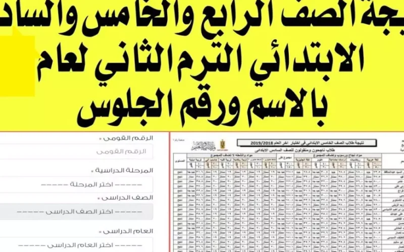 بالتوفيق للطلاب.. نتيجة الصف الثالث والرابع والخامس الابتدائي 2025 للفصل الدراسي الترم الاول