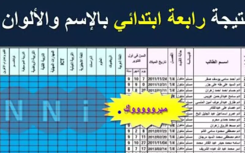 Results.. نتيجة الصف الرابع الابتدائي بالاسم 2025 او برقم الجلوس عبر بوابة التعليم الاساسي بالرقم القومي