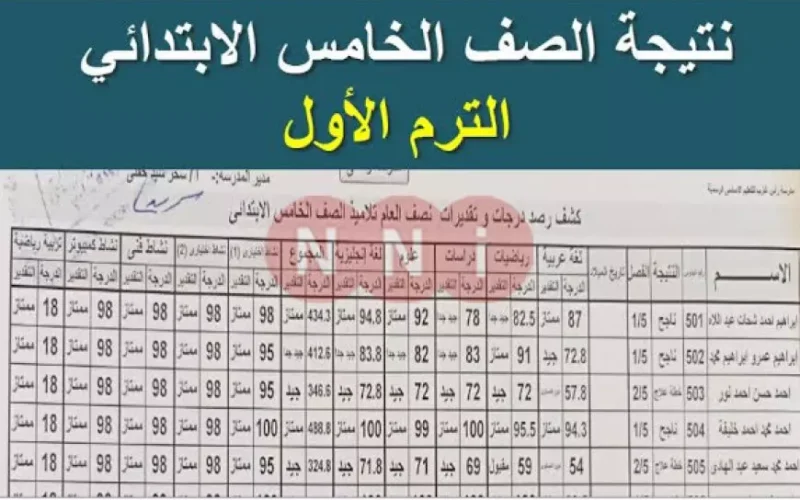 لينك مباشر.. نتيجة الصف الخامس الابتدائي برقم الجلوس 2025 وبالاسم عبر بوابة التعليم الأساسي بجميع المحافظات