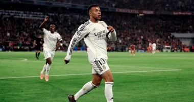 مبابي يتصدر قائمة هدافي دوري أبطال أوروبا برصيد 15 هدفًا